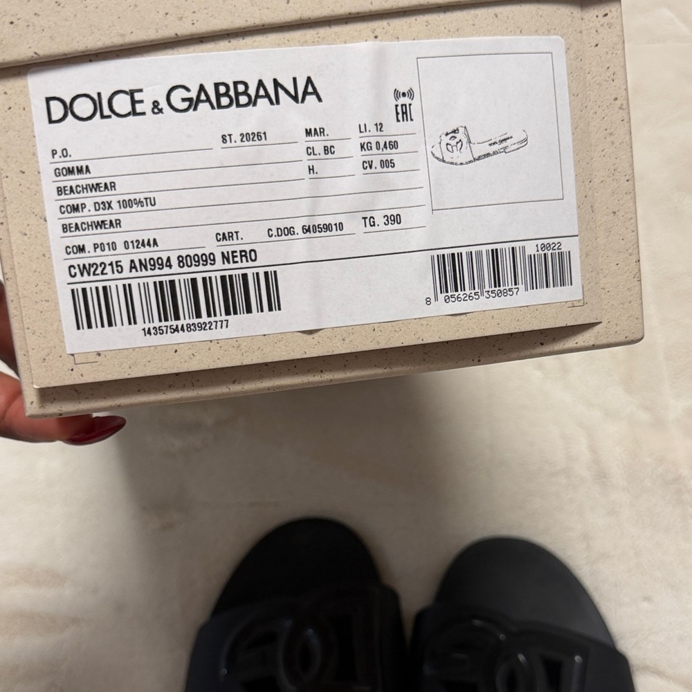 Dolce & Gabbana Black Logo Sandals - Picture 3 of 5